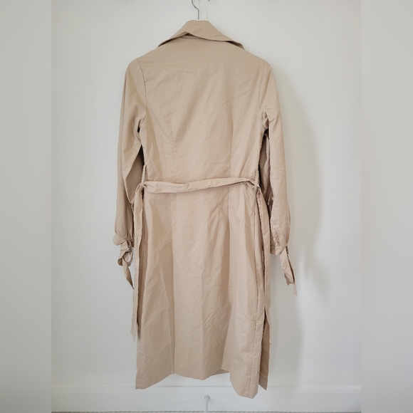 Missguided Petite Sand Sleeve Detail Trench Coat Size 0 US - Picture 3 of 5